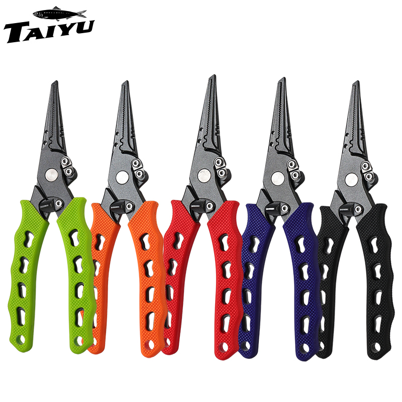 Fishing Line Cutter - TAIYU 5色ステンレス鋼ルアープライヤー釣り用プライヤーカットラインフックリムーバーアクセサリーステンレス鋼スタイル海釣り道具
