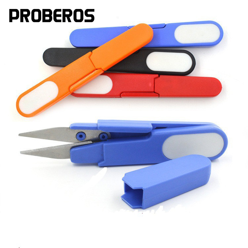 Fishing Line Cutter - U 字型ミニ釣りはさみキャップ付きステンレス鋼ハンドルプライヤーラインカッターシャープフィッシュカットクリッパータックルツールアクセサリー