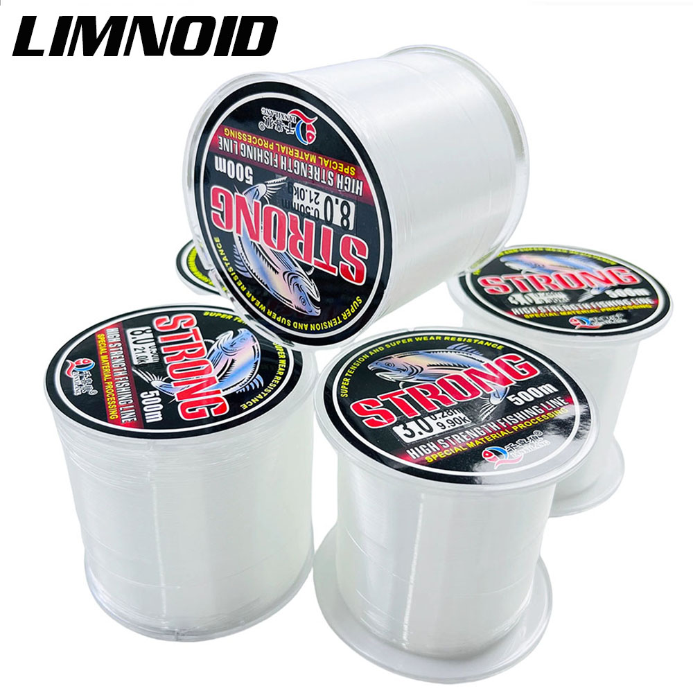 Fluorocarbon Line - Limnoid 500 メートルナイロン釣り糸フッ素カーボンコーティングされた高強度耐摩耗性透明 3.8kg-21kg 淡水海水用