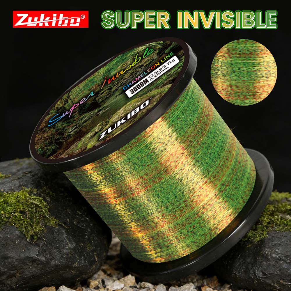 Fluorocarbon Line - ZUKIBO 3D スペックルライン イエロー 5色 500M