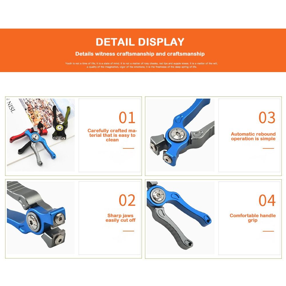 アルミ合金フィッシングプライヤーはさみゴールドブラックブルー - Fishing Line Cutter のレビューと価格